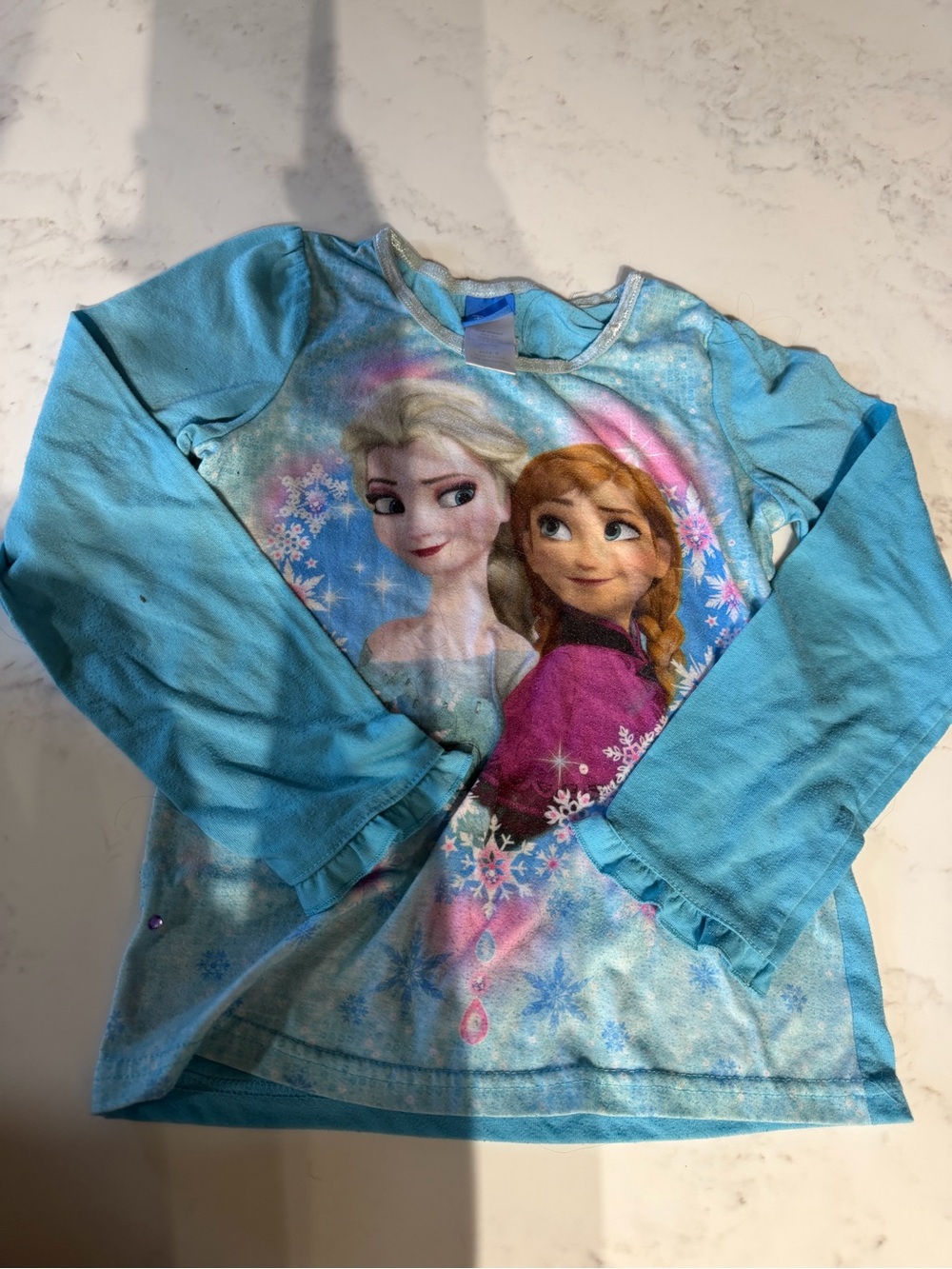 Cozy Kids Plush Pajama set - Turquoise Snowflake - Picture 3 of 4